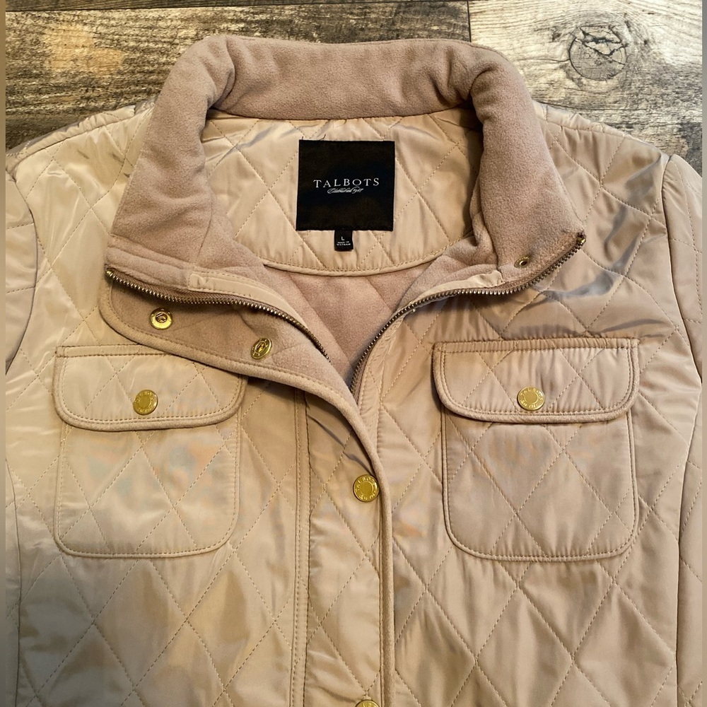 Talbots Beige Quilted Puffer Jacket - Picture 4 of 4